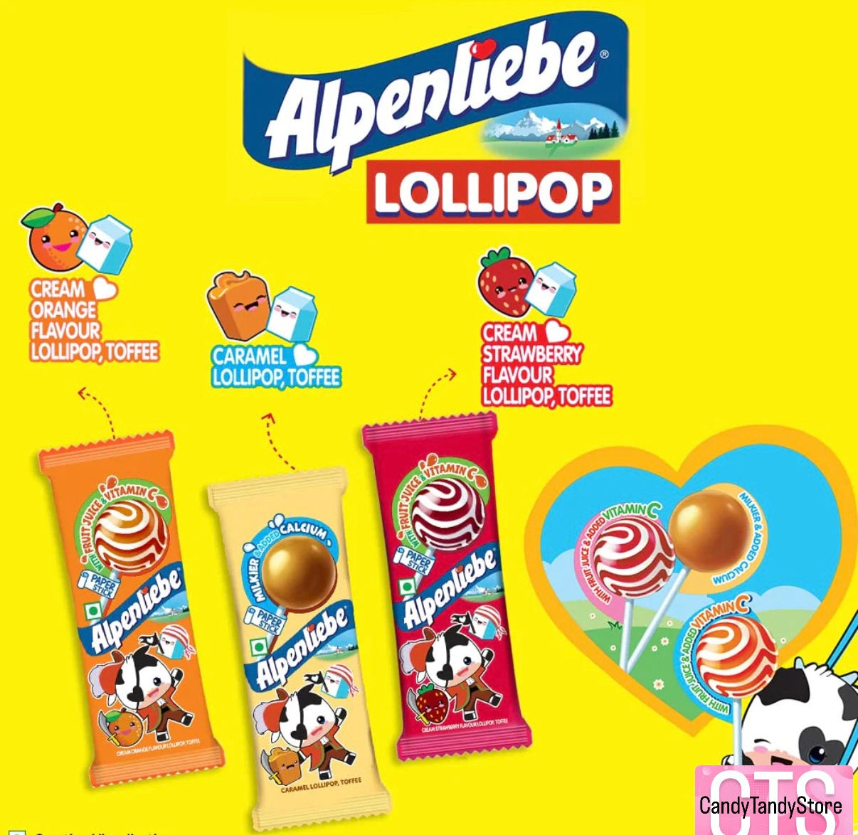 ALPENLIEBE LOLLIPOP / PACK OF 3 WITH THREE DIFFERENT FLAVOURS